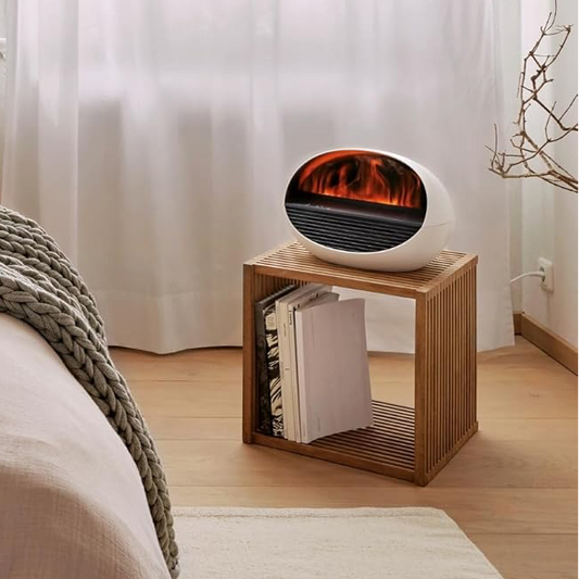 Kamin elektrisch, LED, Kaminfeuer-Optik, Fireplace, russfrei, leistungsstark, effiziente Temperaturregulierung, 4 Farben, weiß