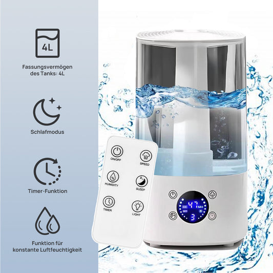 Luftbefeuchter Pflanzen Humidifier Ultraleise mit Feuchtigkeitsanzeige 4000ml DE