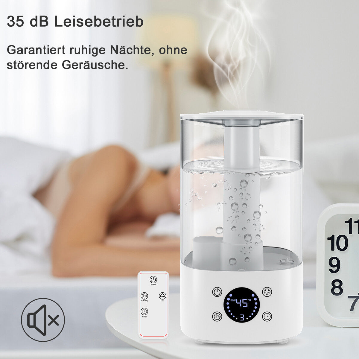 Luftbefeuchter Pflanzen Humidifier Ultraleise mit Feuchtigkeitsanzeige 4000ml DE