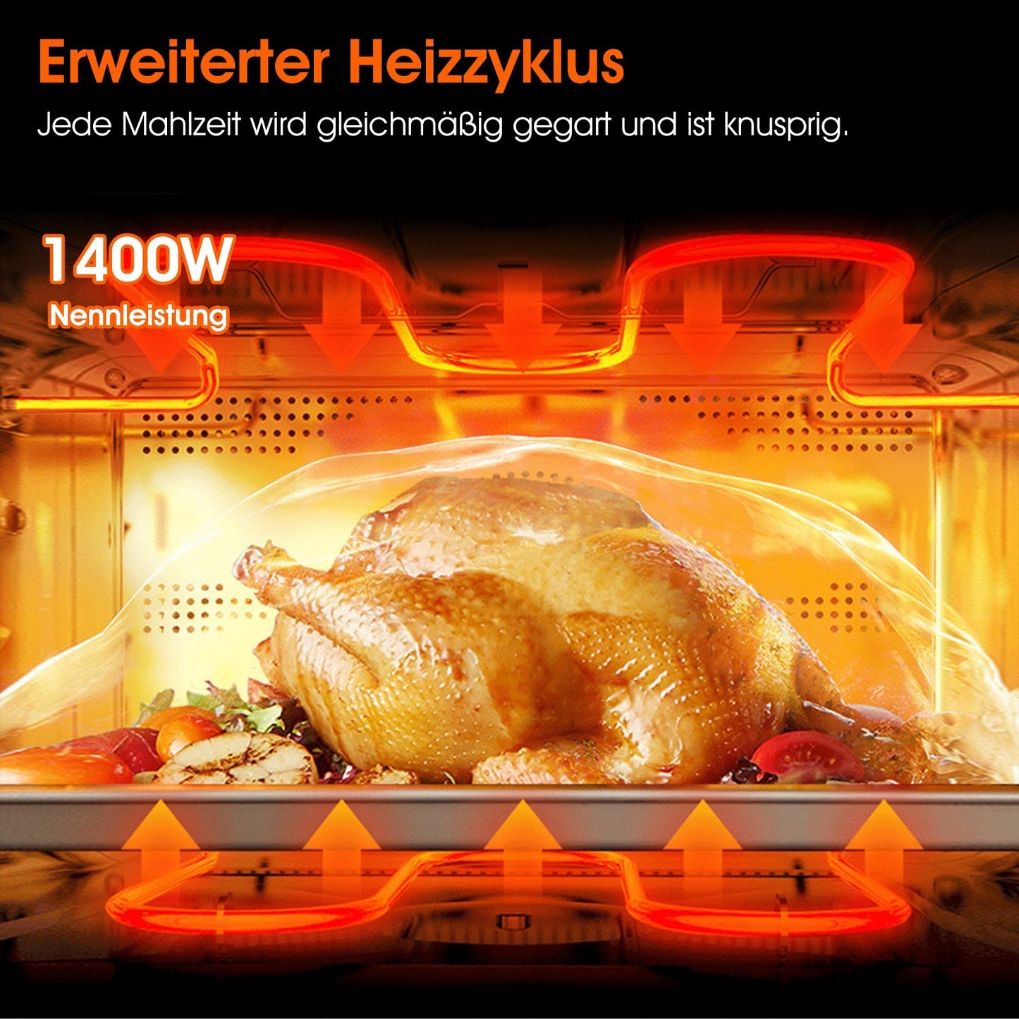 8L Heißluftfritteuse 1400W Heissluft Fritteusen Heißluft Ofen Friteuse Digitale